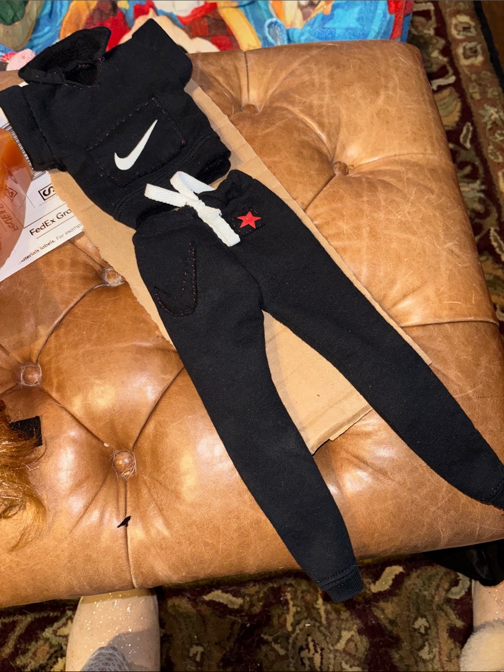 Nike black jogging set with shirt and pants for 1/3 BJD Dolls